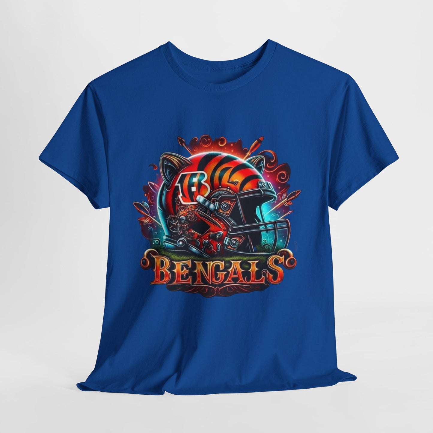 Sports Bengals Football Helmet #2 Unisex Heavy Cotton Tee