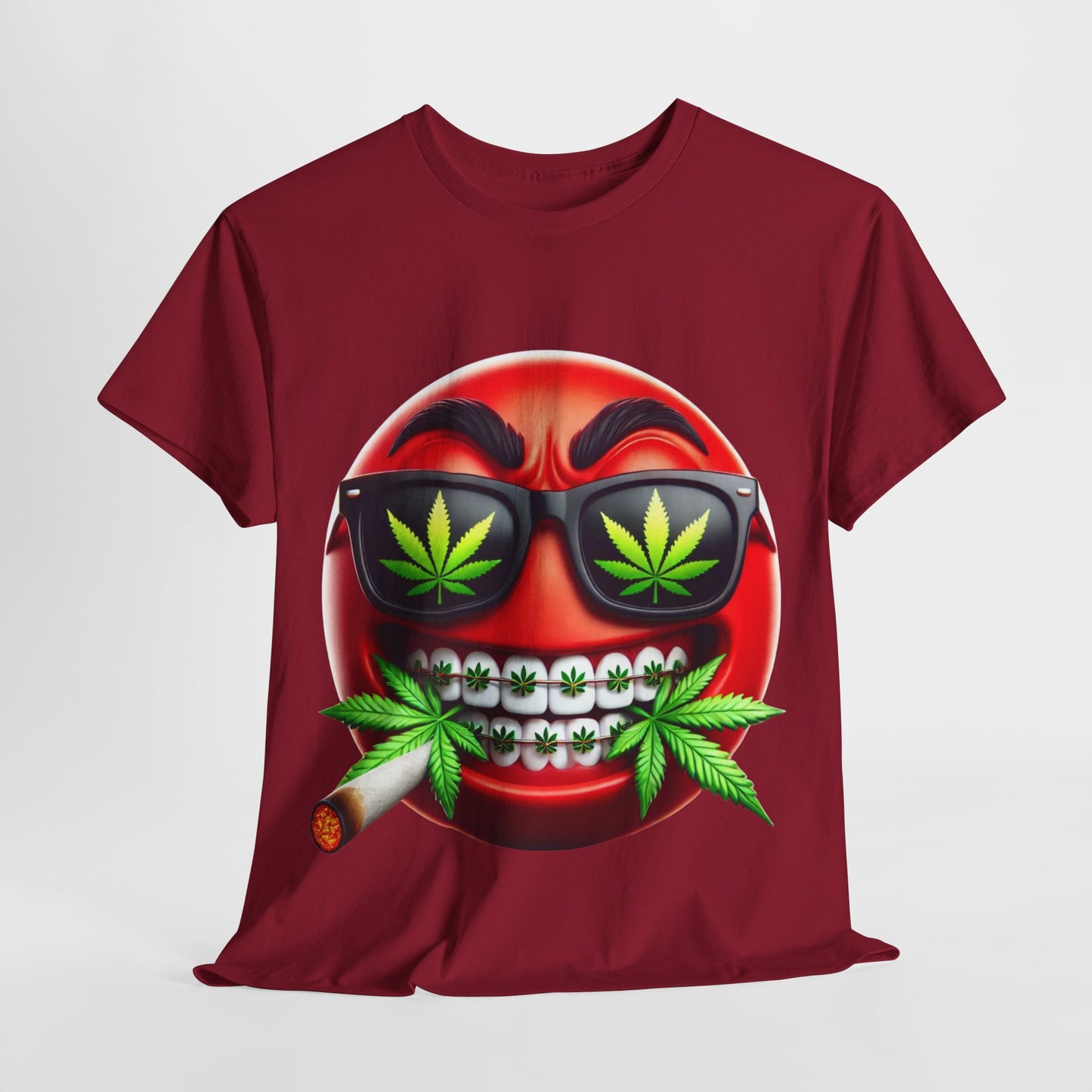 420 Red Emoji #7 Unisex Heavy Cotton Tee - 312tshirts 2