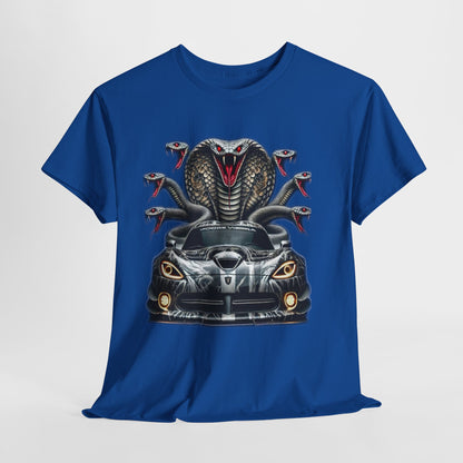 Cobra Snake & Sport Car Unisex Heavy Cotton Tee