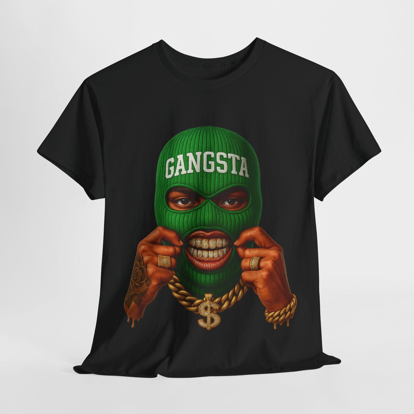 Green Ski Mask Unisex Heavy Cotton Tee