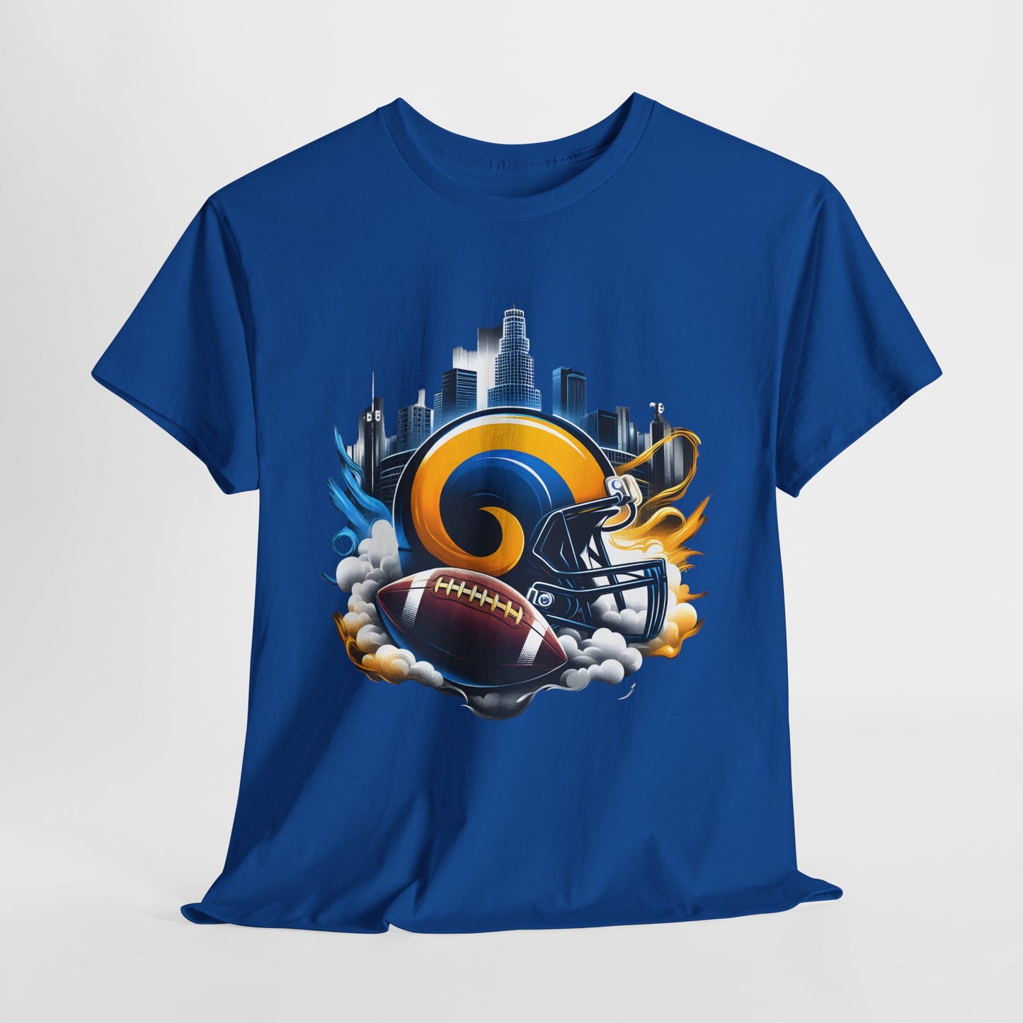 Sports Rams Football Helmet #1 Unisex Heavy Cotton Tee