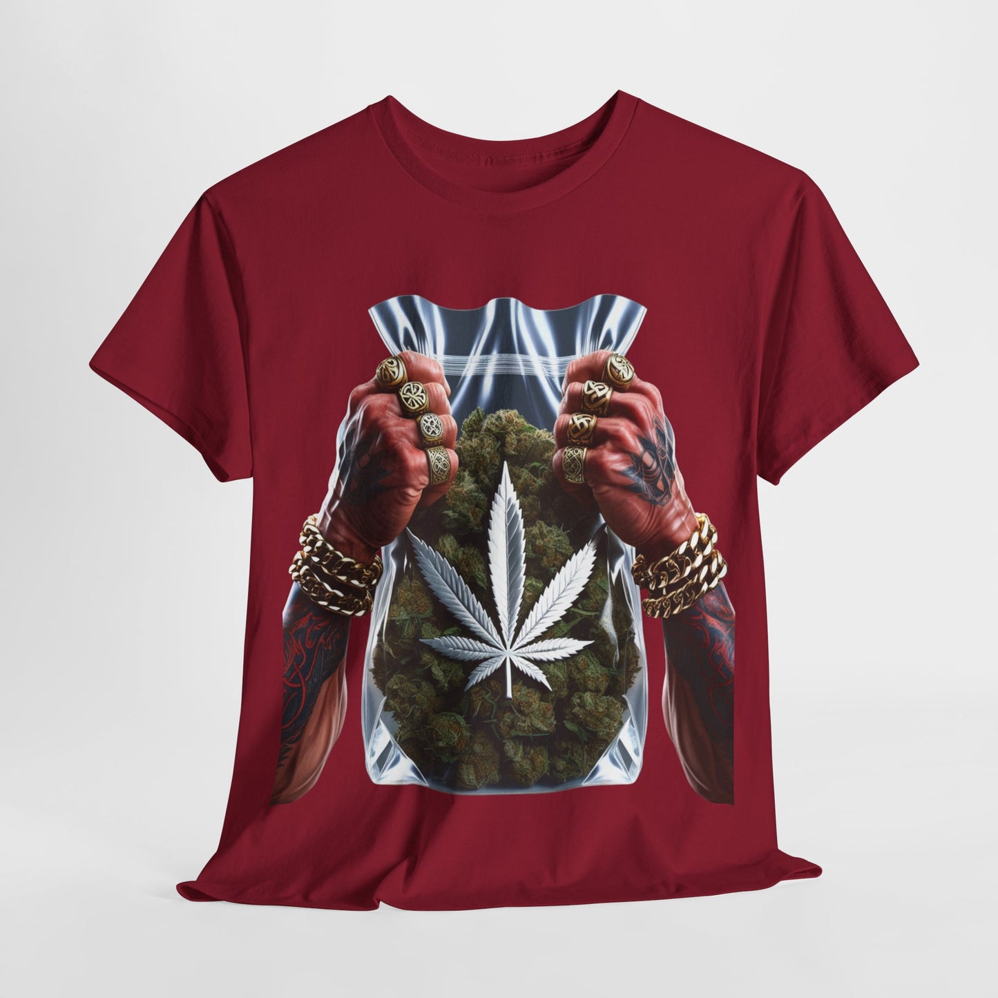 420 Silver Weed Bag Unisex Heavy Cotton Tee - 312tshirts 2
