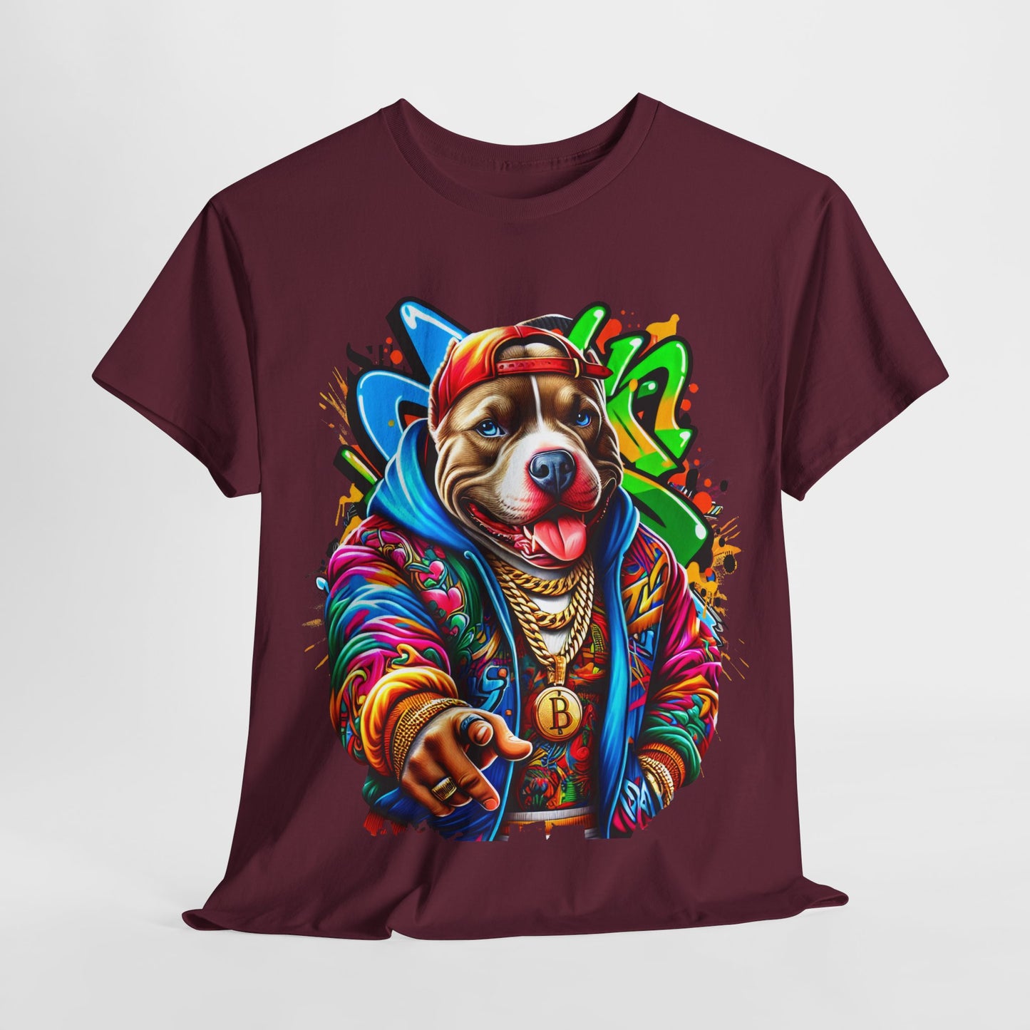 Graffiti Fashionable Pitbull Unisex Heavy Cotton Tee - 312tshirts 2