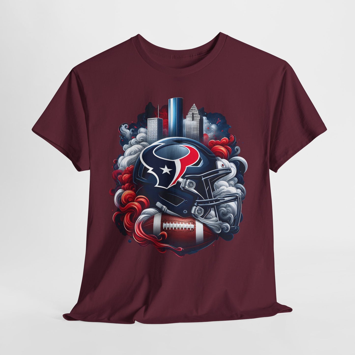 Sports Texans Football Helmet #1 Unisex Heavy Cotton Tee
