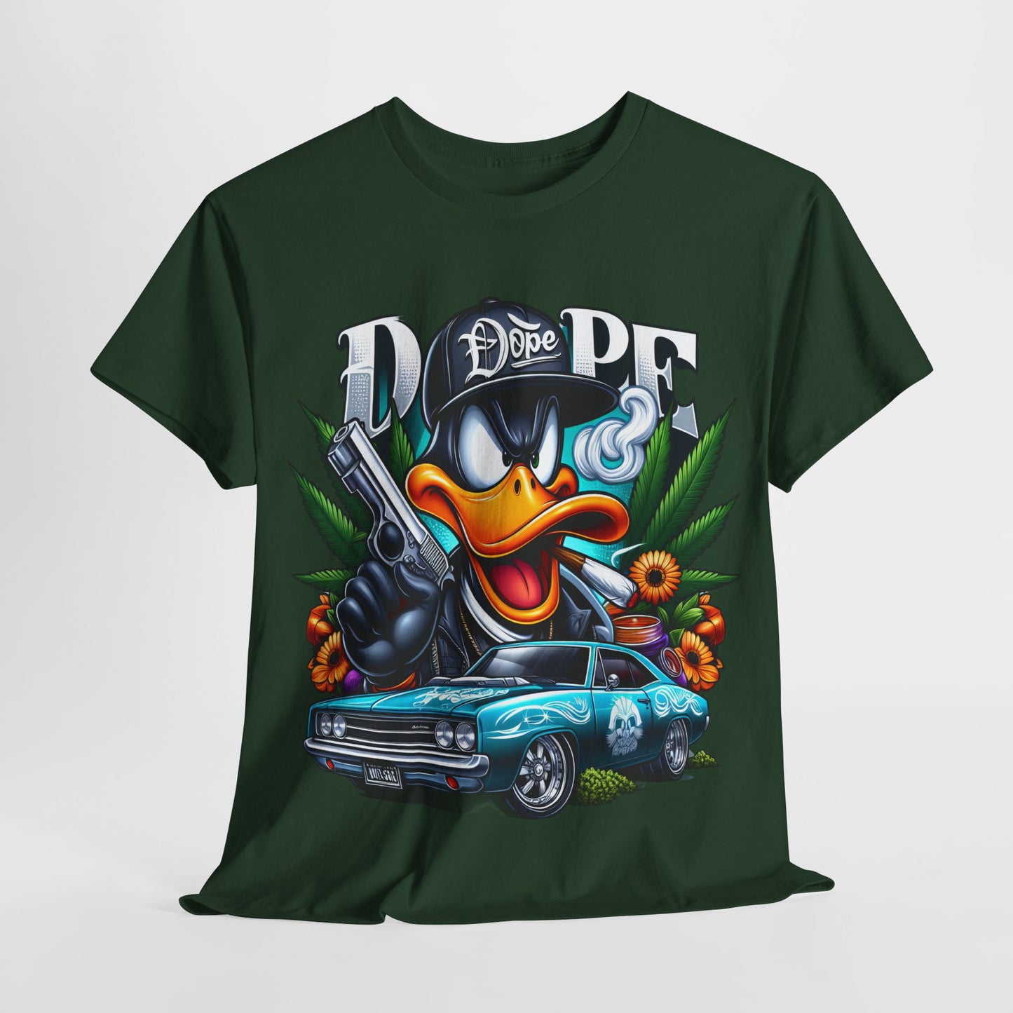 420 Dope Vibes Gangsta Duck #4 Unisex Heavy Cotton Tee
