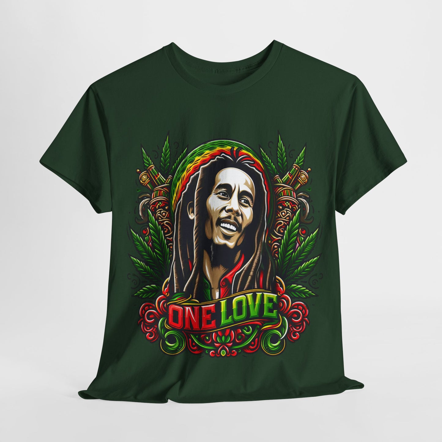 Rasta Reggae Marley #1 Unisex Heavy Cotton Tee - 312tshirts 2