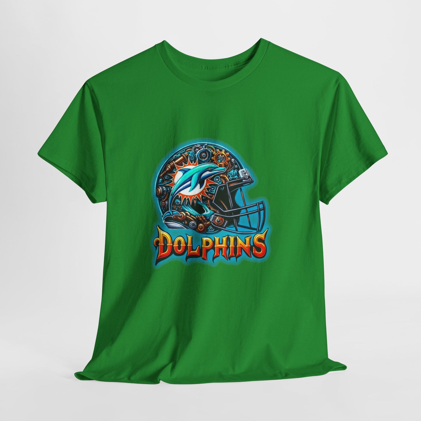 Sports Dolphins Football Helmet #2 Unisex Heavy Cotton Tee