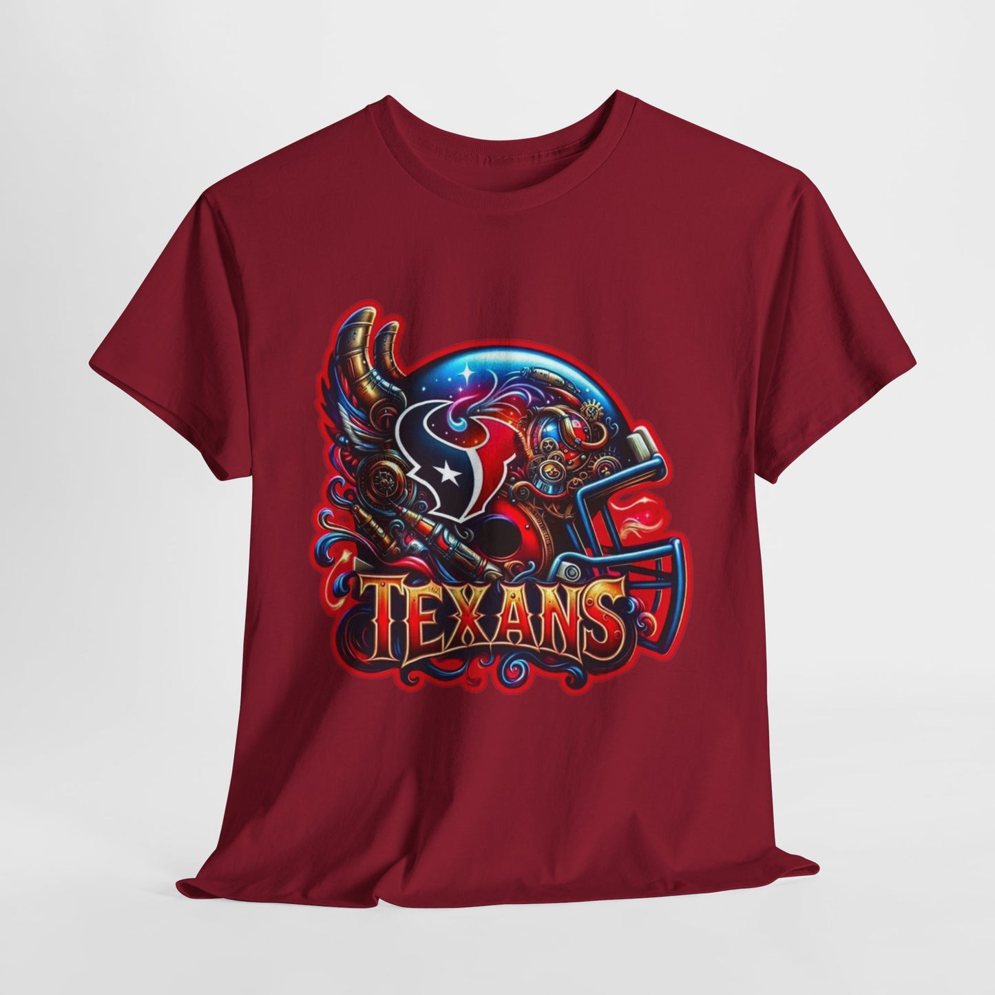 Sports Texans Football Helmet #2 Unisex Heavy Cotton Tee