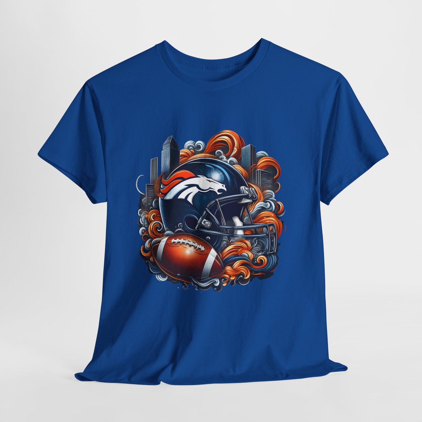 Sports Broncos Football Helmet #27 Unisex Heavy Cotton Tee