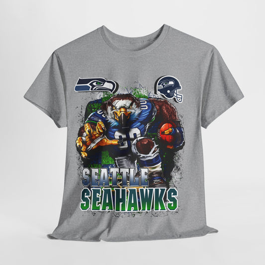 Sports Mascot Seattle Seahawks Unisex Heavy Cotton Tee - 312tshirts 2