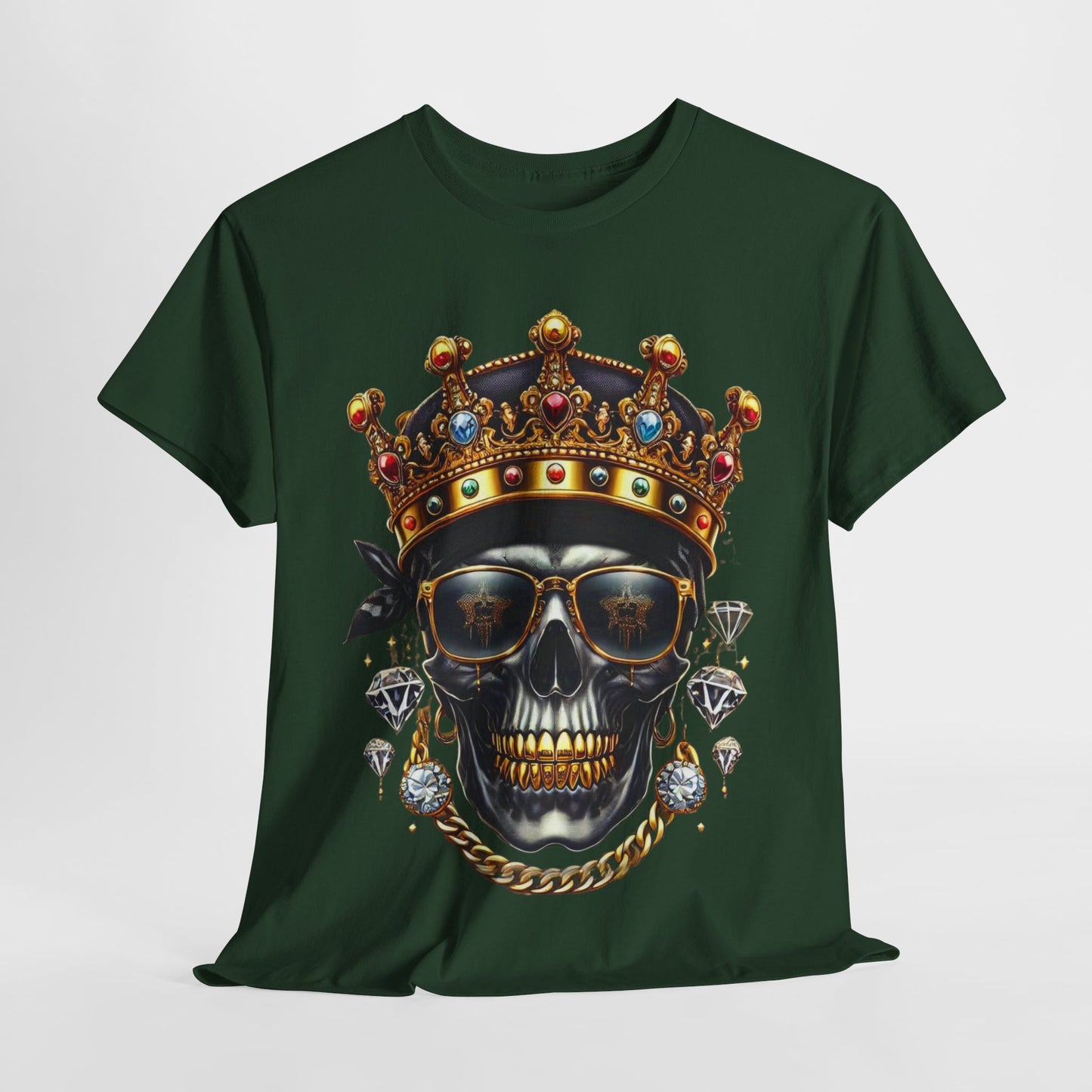 Gold Crown Skull Unisex Heavy Cotton Tee - 312tshirts 2