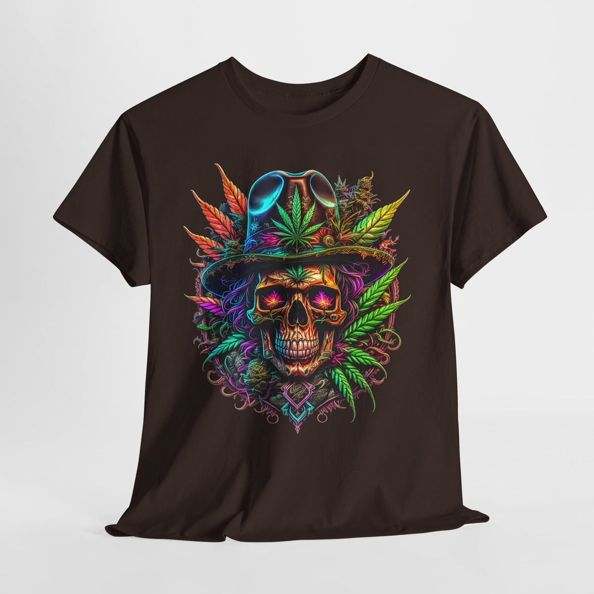 420 Skeleton In Hat #1 Unisex Heavy Cotton Tee
