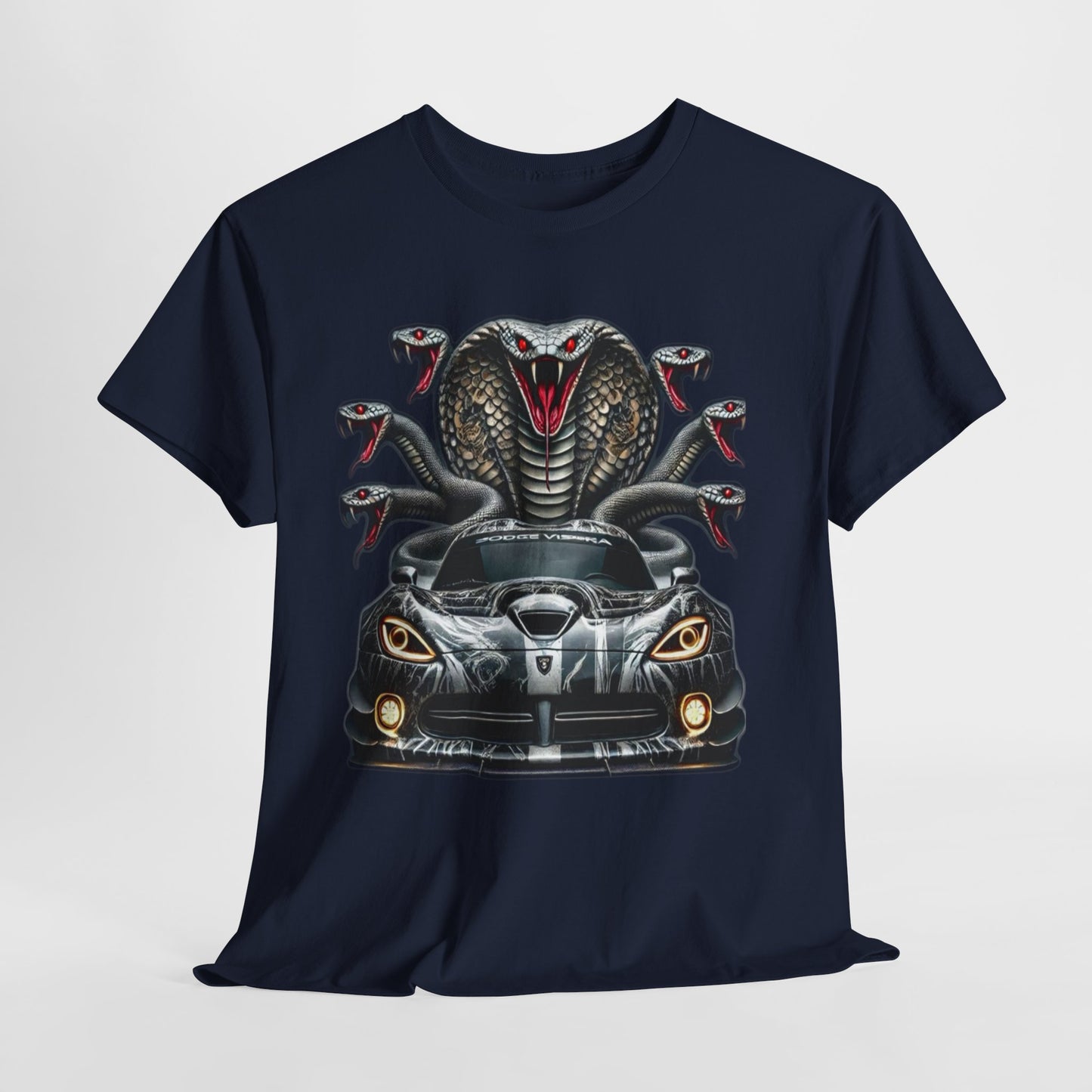 Cobra Snake & Sport Car Unisex Heavy Cotton Tee