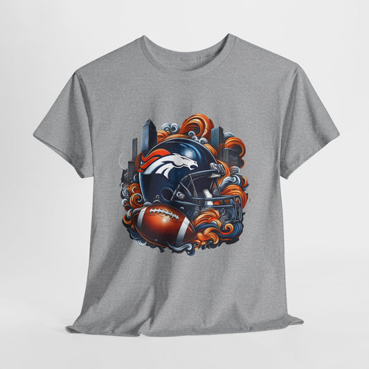 Sports Broncos Football Helmet #27 Unisex Heavy Cotton Tee