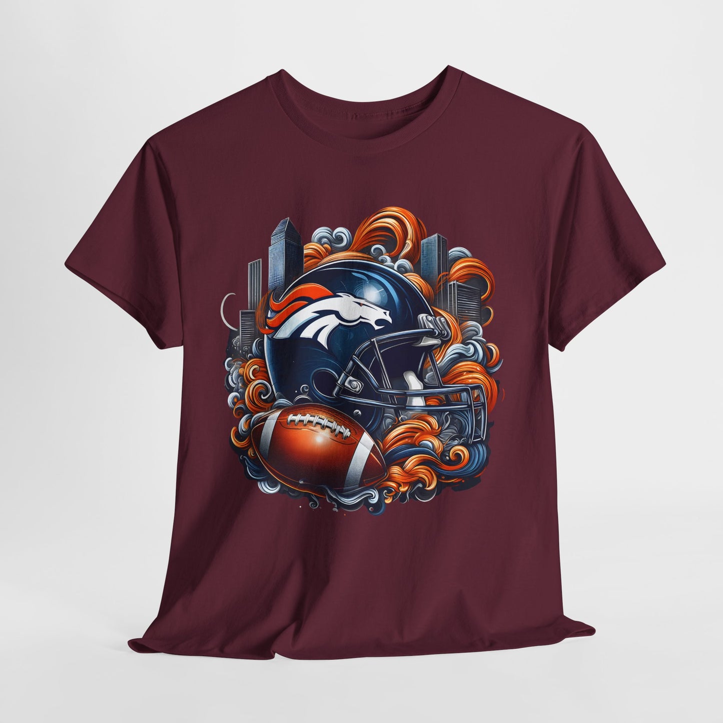 Sports Broncos Football Helmet #1 Unisex Heavy Cotton Tee