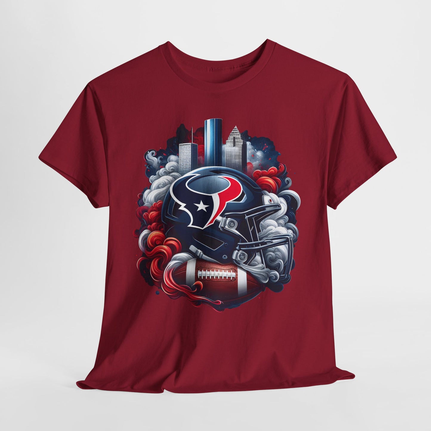 Sports Texans Football Helmet #1 Unisex Heavy Cotton Tee