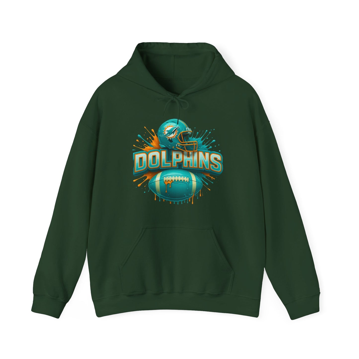 Sports Dolphins Football Logo #2 Unisex Heavy Sweatshirt Hoodie