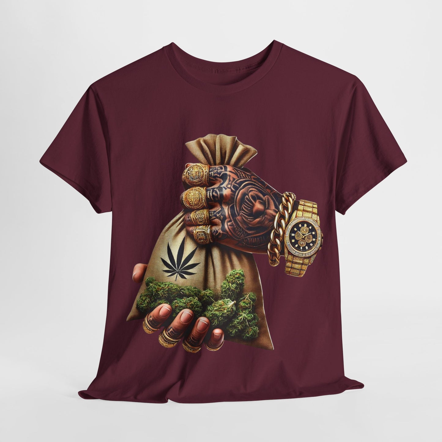 420 Hand Holding Weed Bag #3 Unisex Heavy Cotton Tee - 312tshirts 2