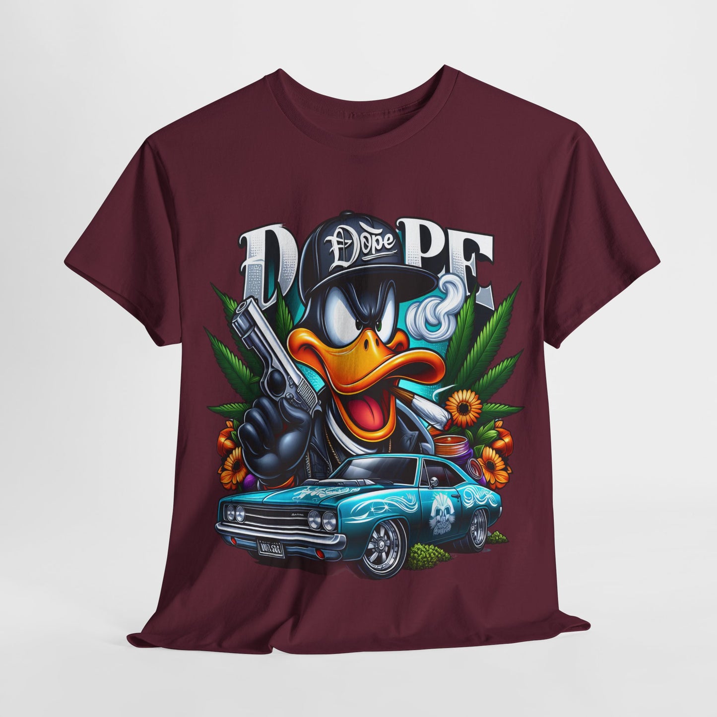 420 Dope Vibes Gangsta Duck #4 Unisex Heavy Cotton Tee