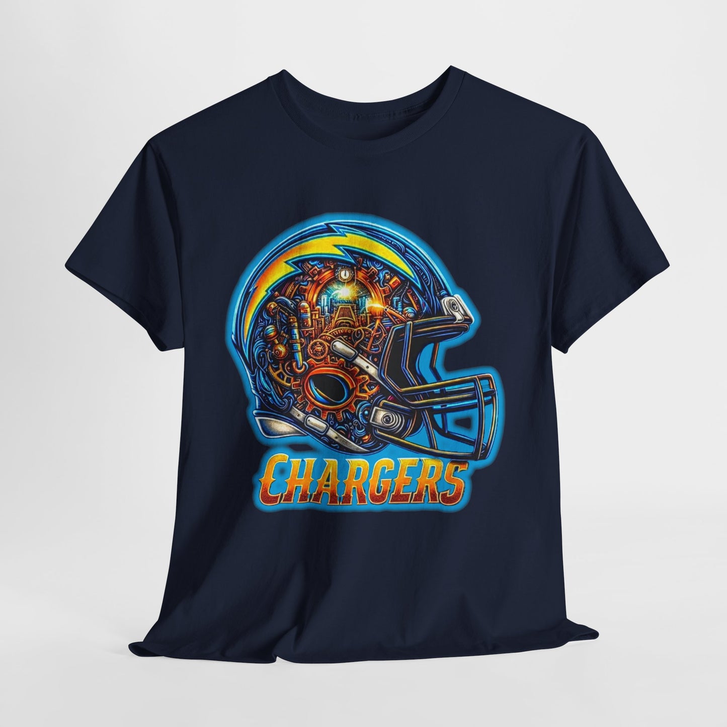 Sports Chargers Football Helmet #2 Unisex Heavy Cotton Tee