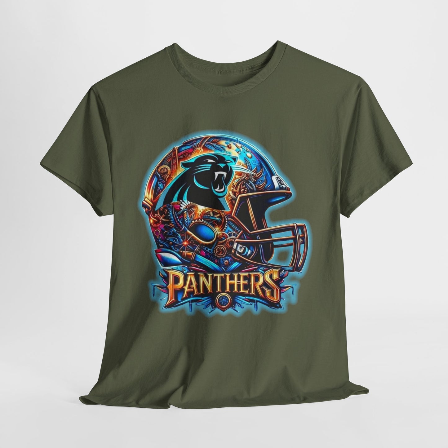 Sports Panthers Football Helmet #2 Unisex Heavy Cotton Tee