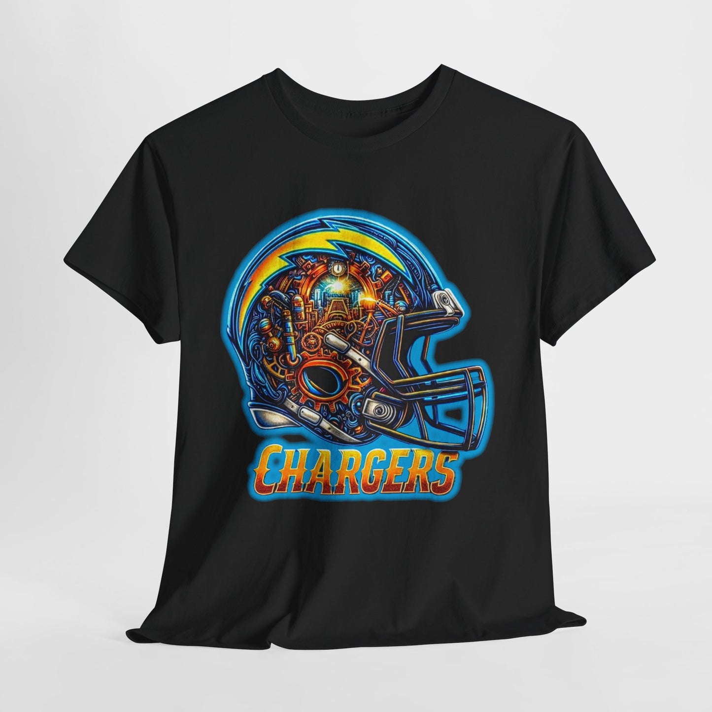 Sports Chargers Football Helmet #2 Unisex Heavy Cotton Tee