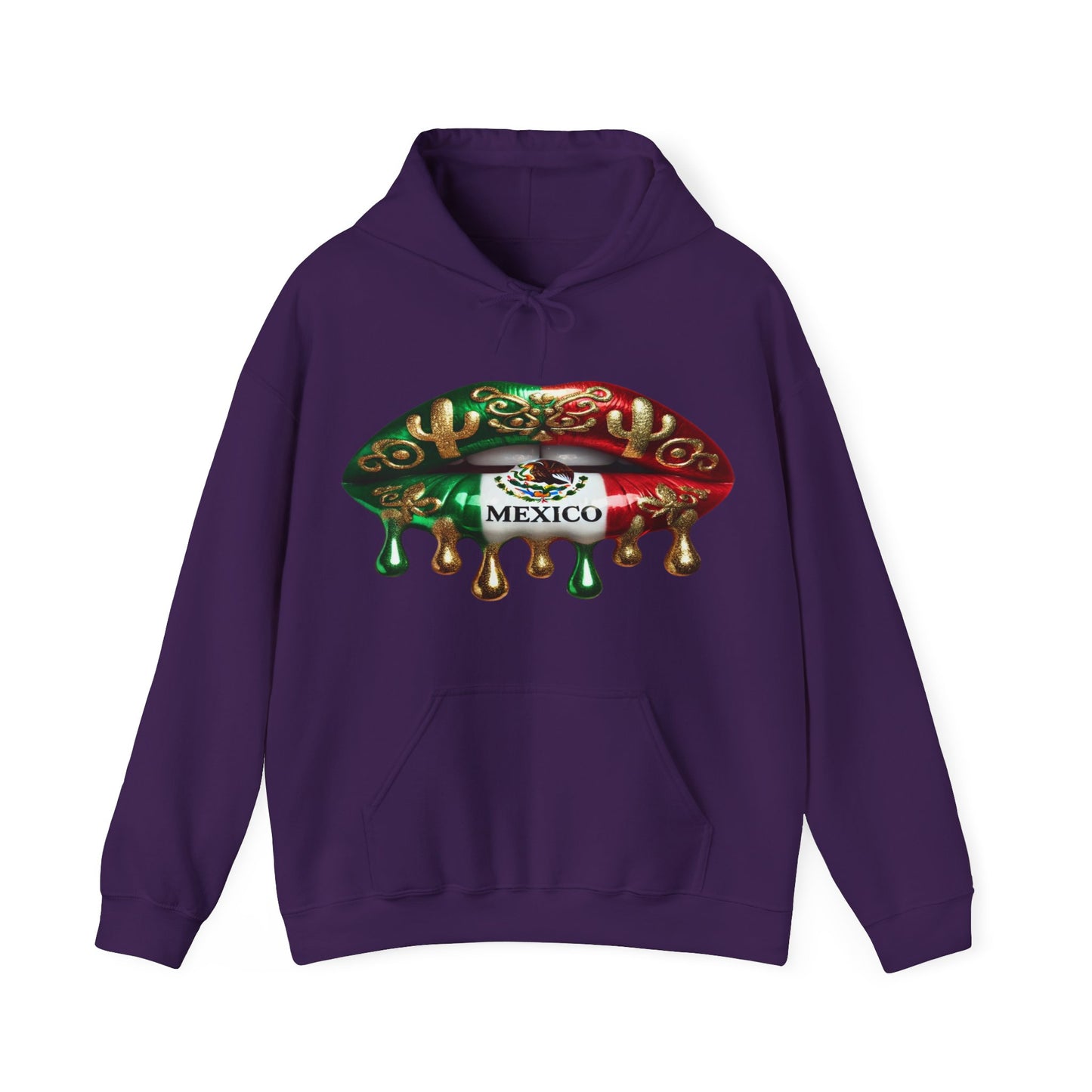 Mexico Dripping Flag Lips Hoodie — Mexican Pride Pullover