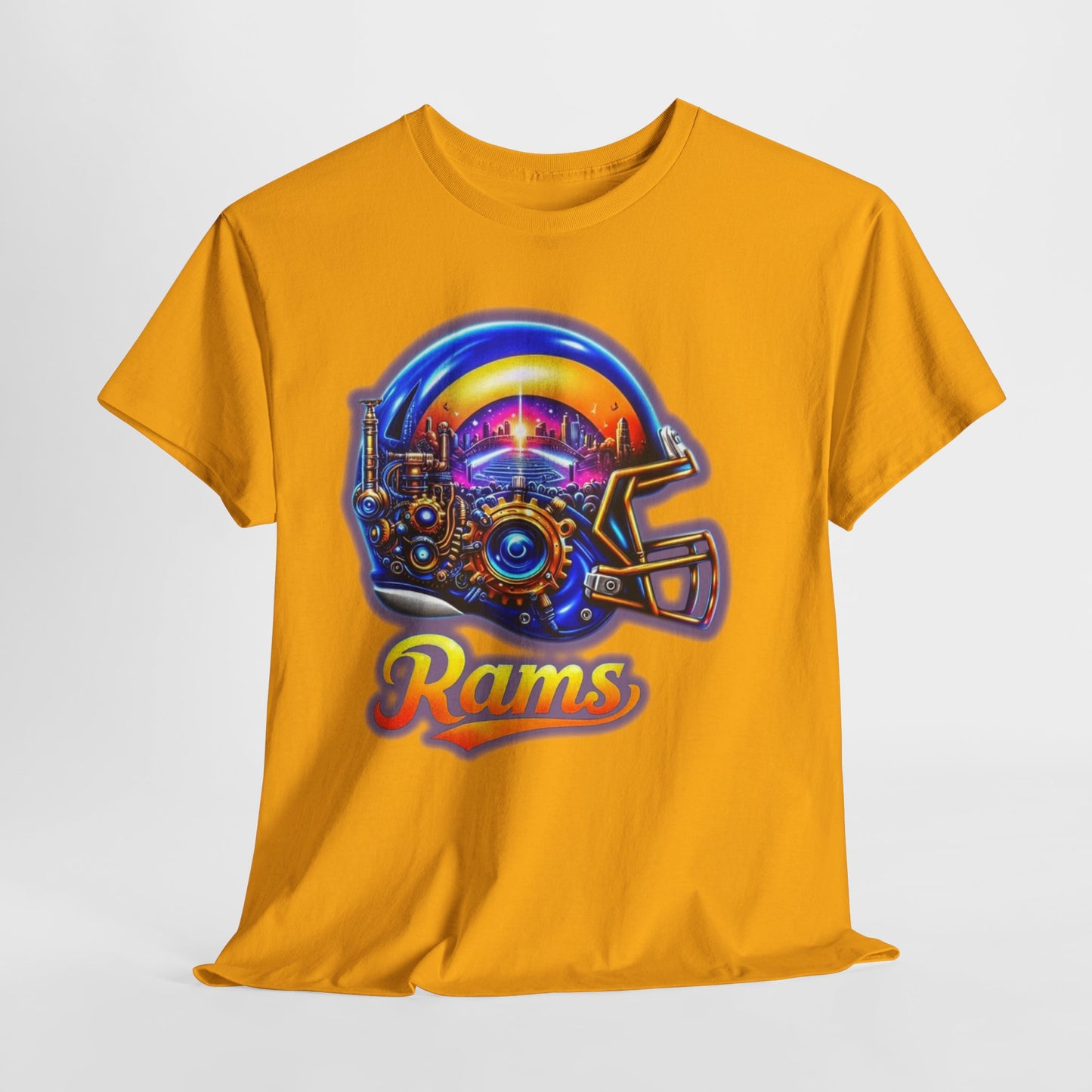 Sports Rams Football Helmet #2 Unisex Heavy Cotton Tee