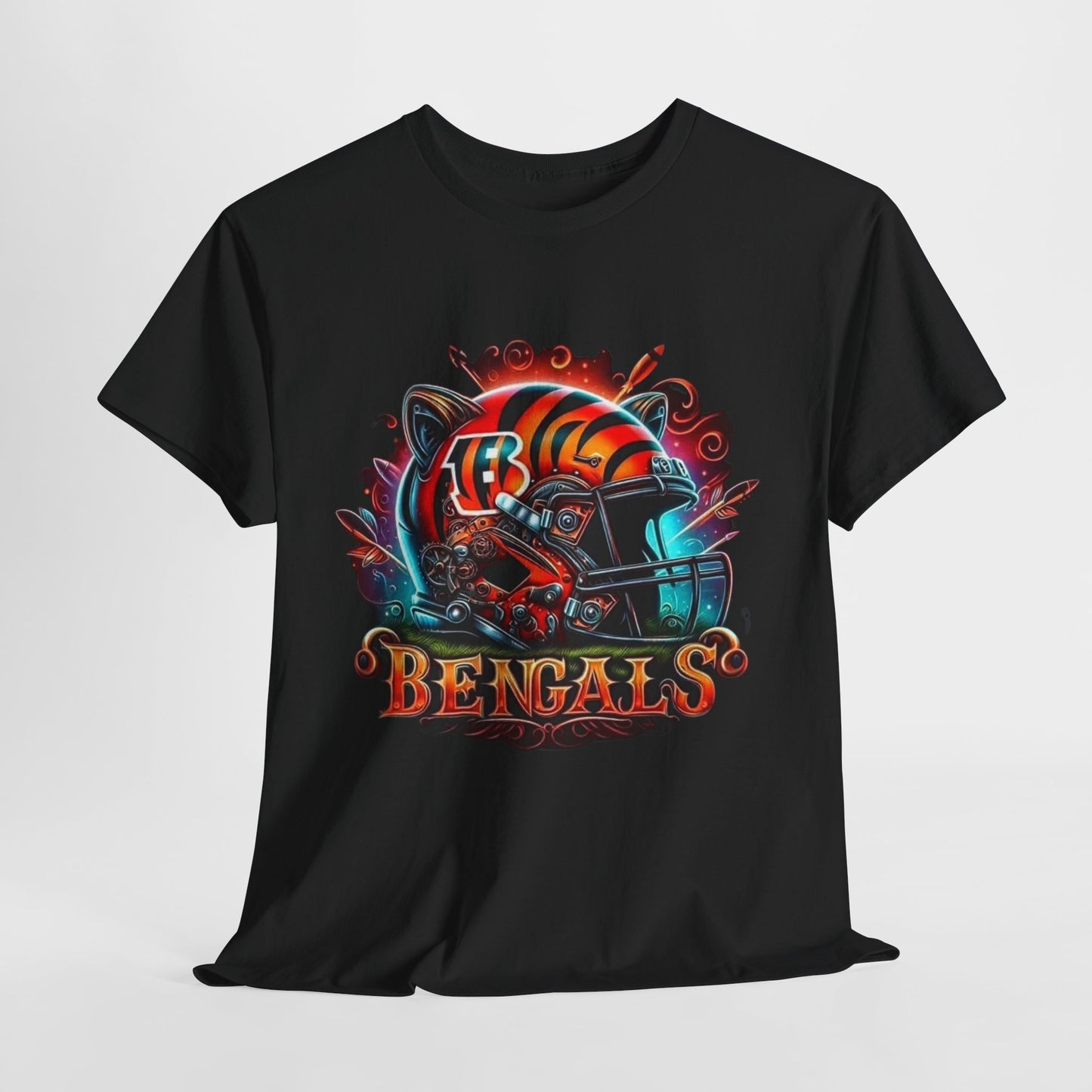 Sports Bengals Football Helmet #2 Unisex Heavy Cotton Tee