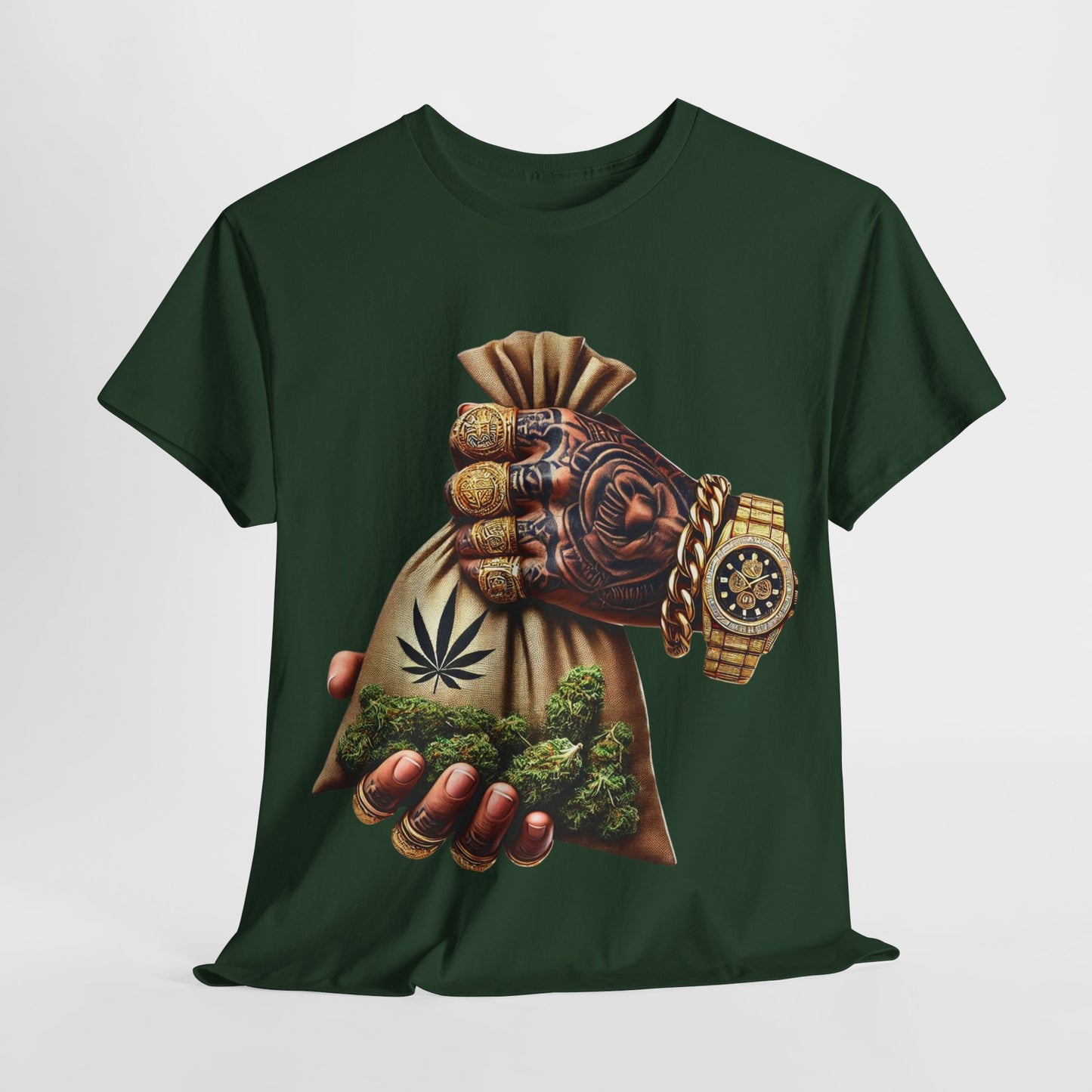 420 Hand Holding Weed Bag #3 Unisex Heavy Cotton Tee - 312tshirts 2