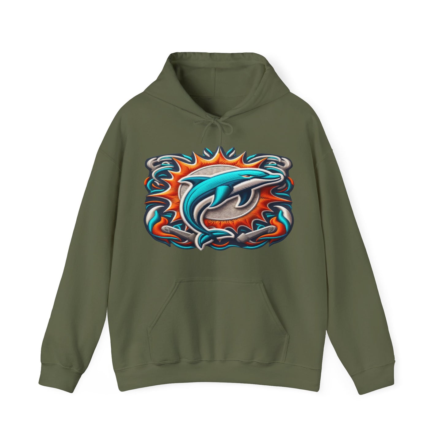 Sports Dolphins Football Logo #1 Unisex Heavy Sweatshirt Hoodie