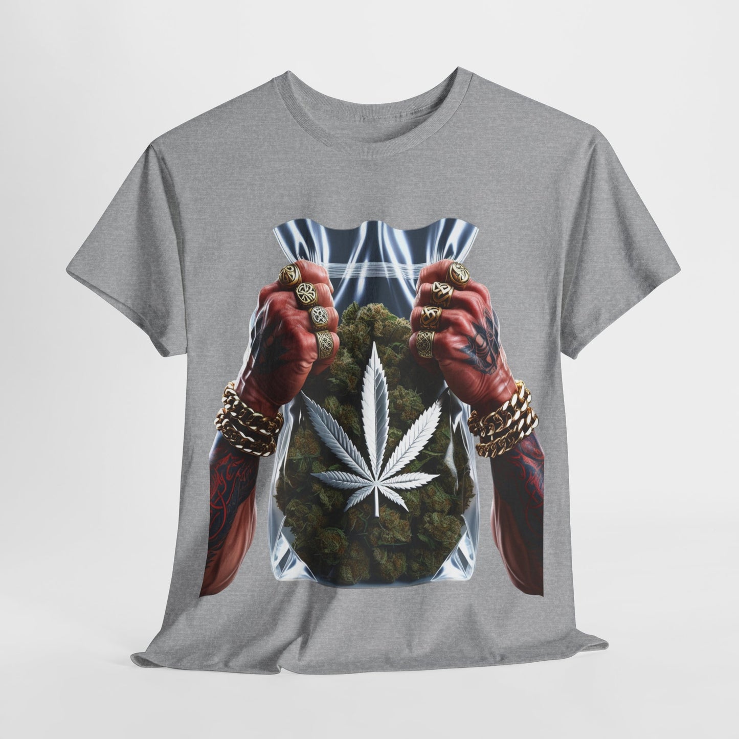 420 Silver Weed Bag Unisex Heavy Cotton Tee - 312tshirts 2