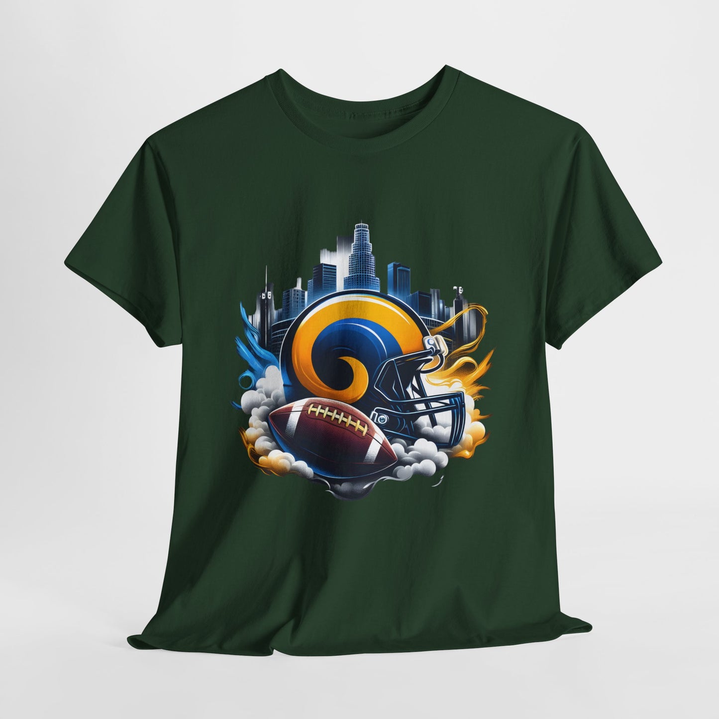 Sports Rams Football Helmet #1 Unisex Heavy Cotton Tee