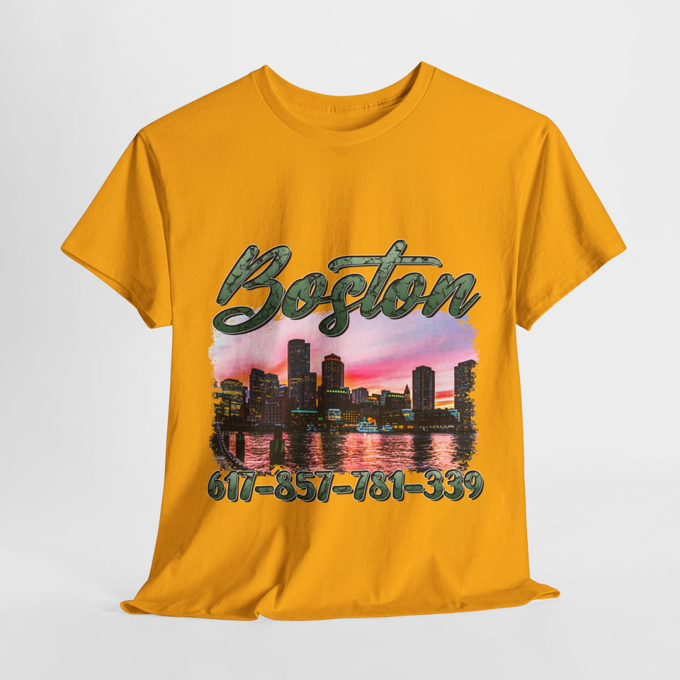 Boston area code Unisex Heavy Cotton Tee