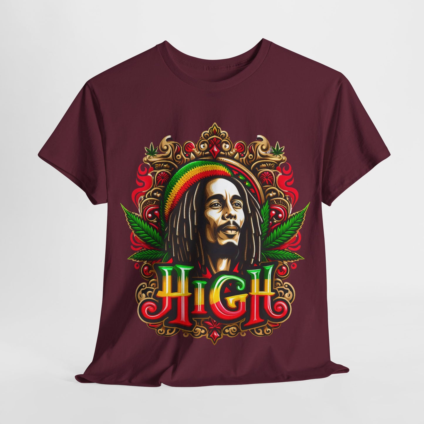 Rasta Reggae Marley #2 Unisex Heavy Cotton Tee - 312tshirts 2