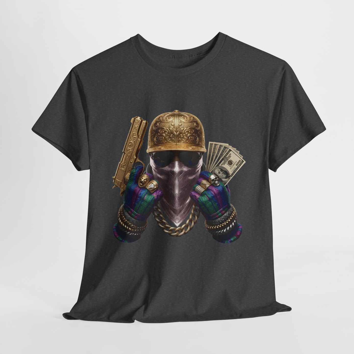 Street Mask & Blue Hands Unisex Heavy Cotton Tee