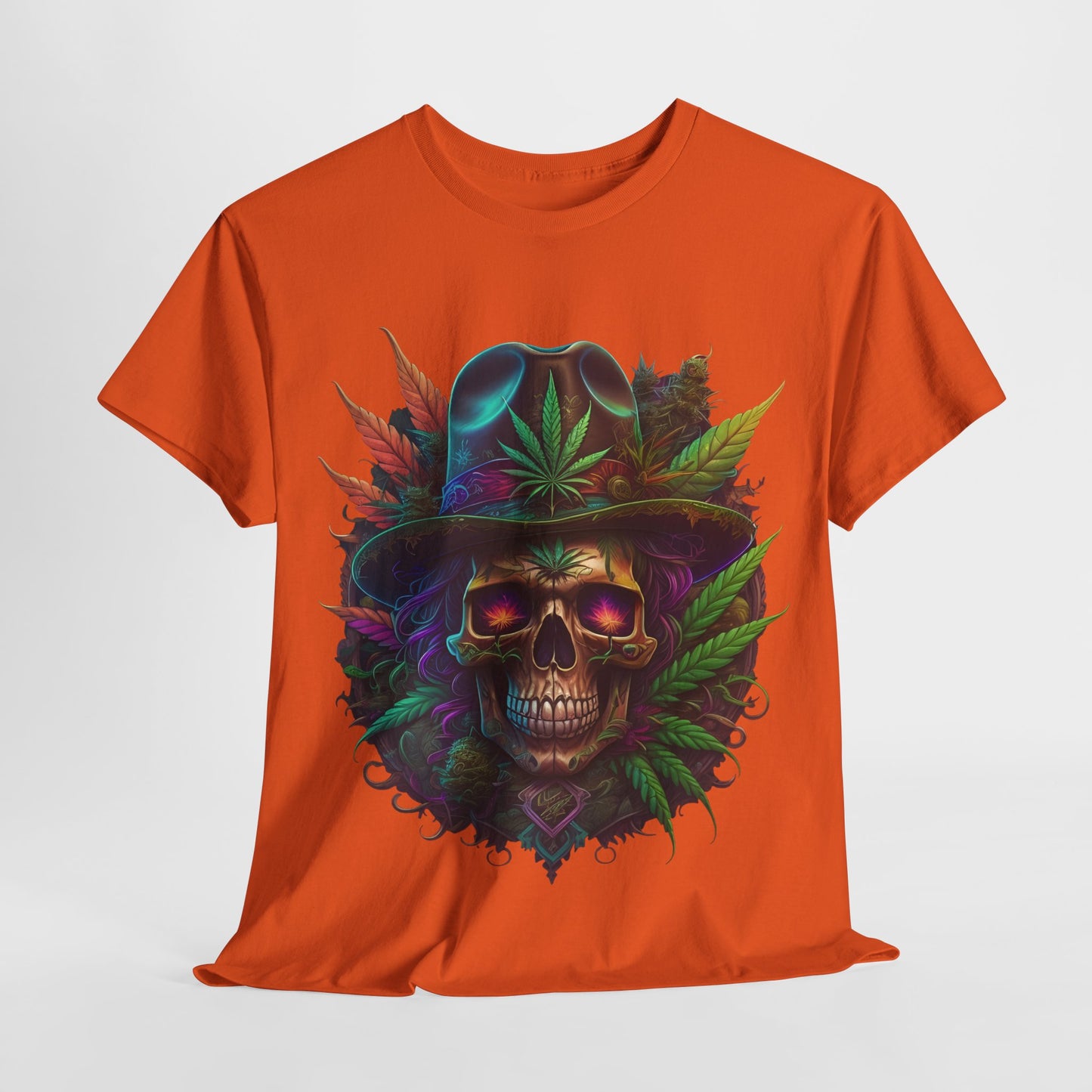 420 Psychedelic Skull & Hat Unisex Heavy Cotton Tee - 312tshirts 2