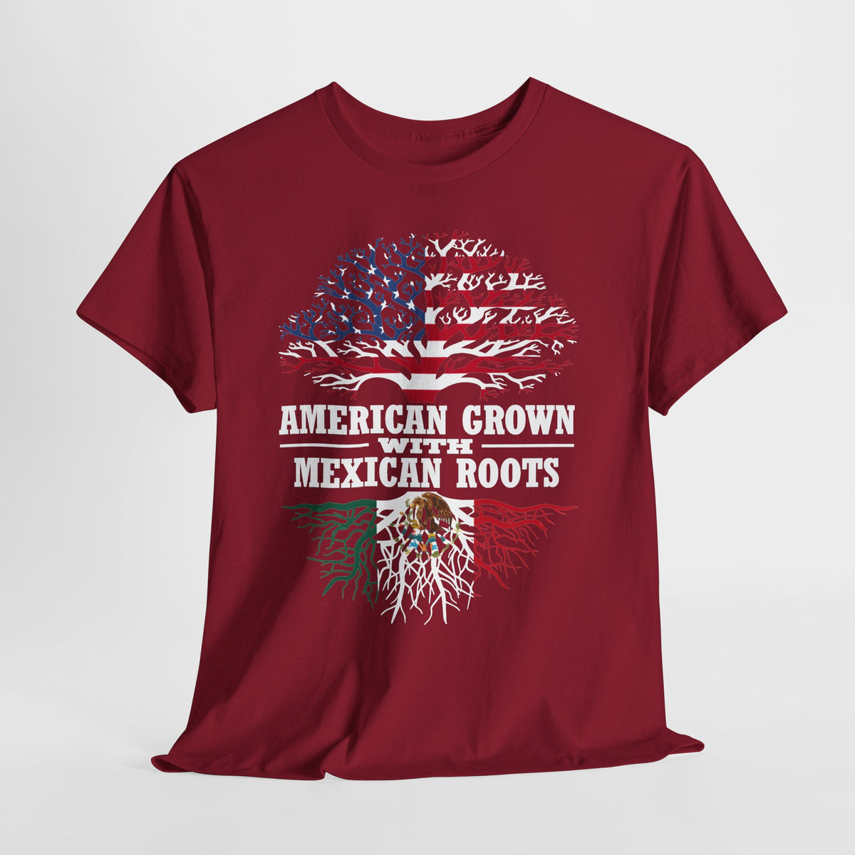 American Grown with Mexican Roots Unisex Heavy Cotton Tee - 312tshirts 2