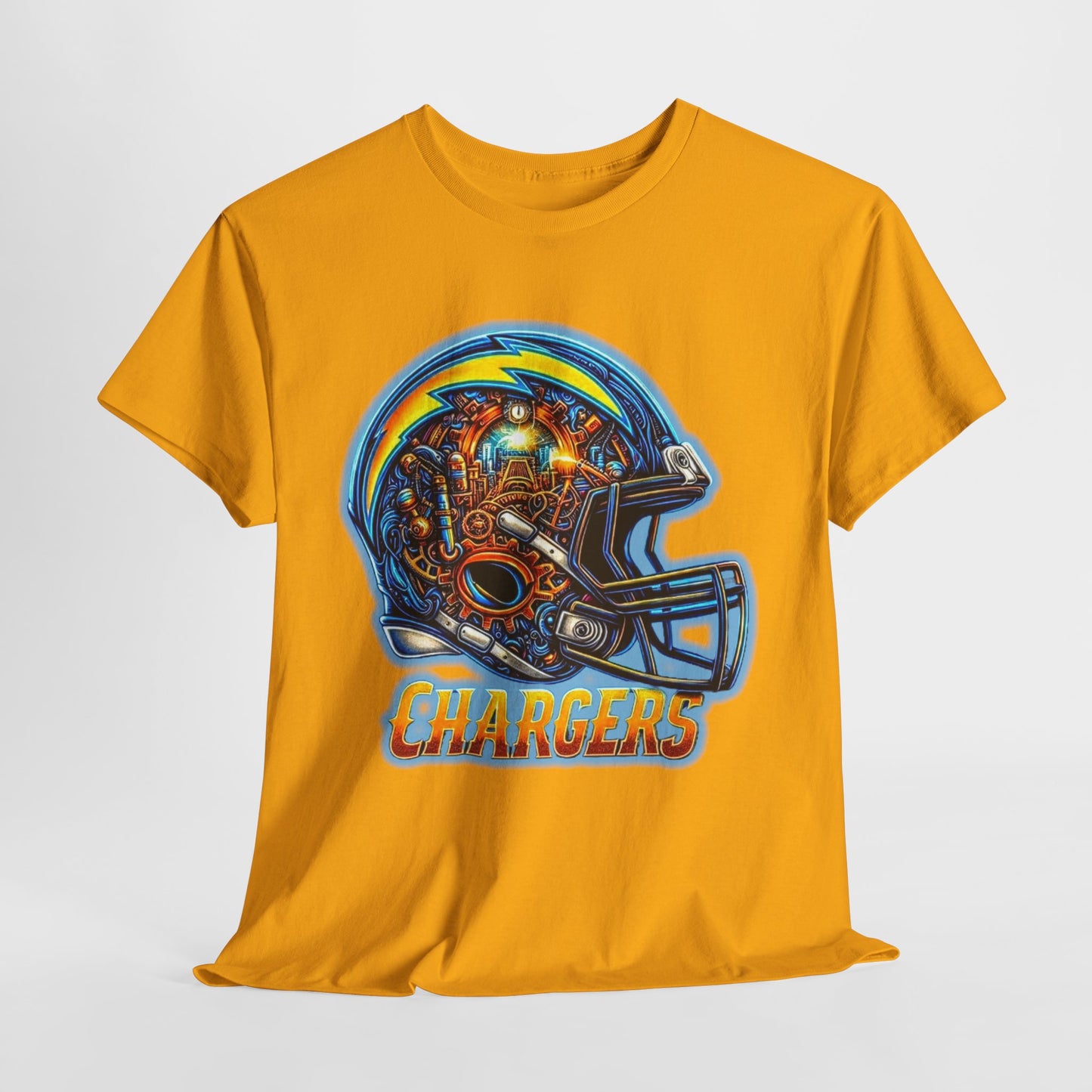 Sports Chargers Football Helmet #2 Unisex Heavy Cotton Tee