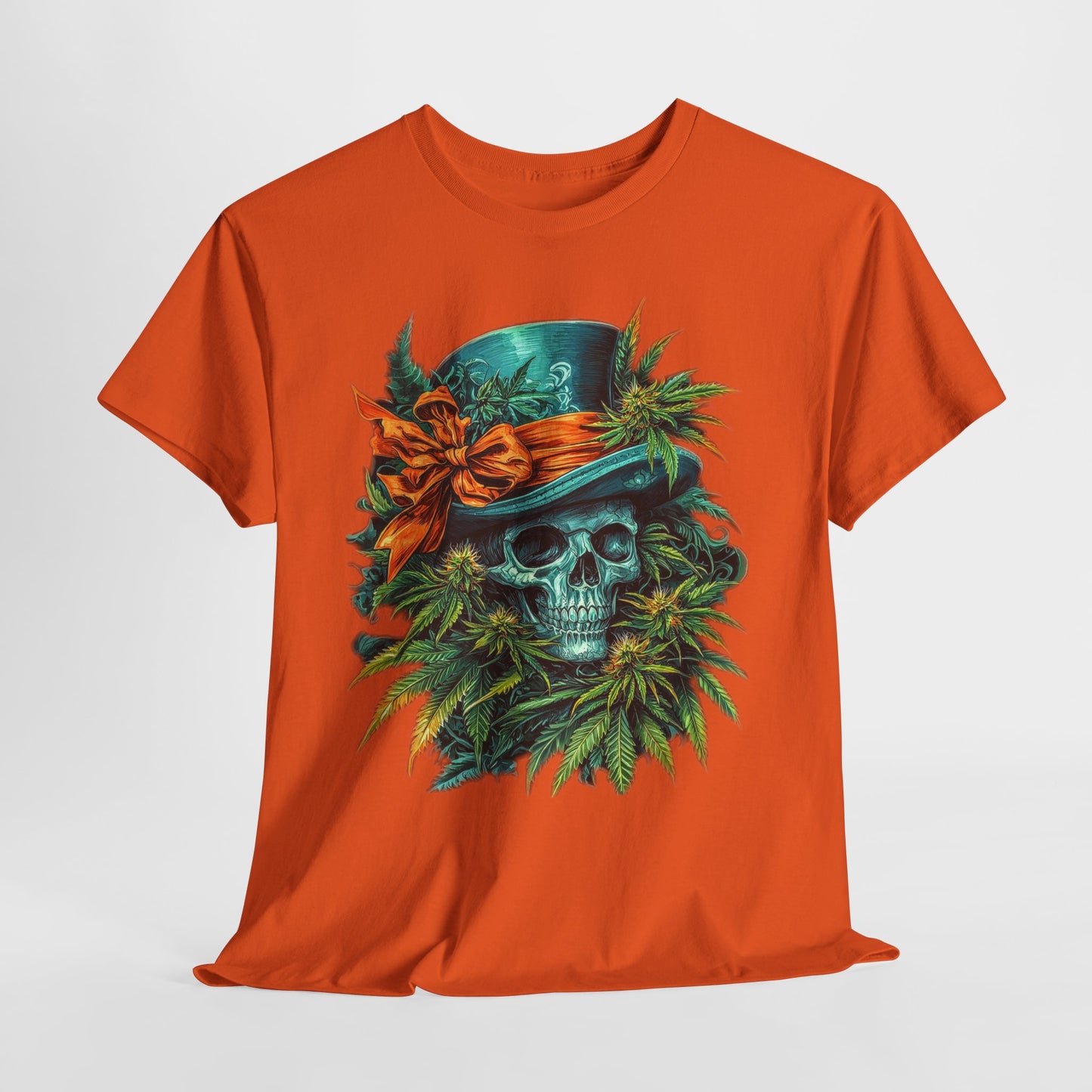 420 Skull Floral & Hat #5 Unisex Heavy Cotton Tee