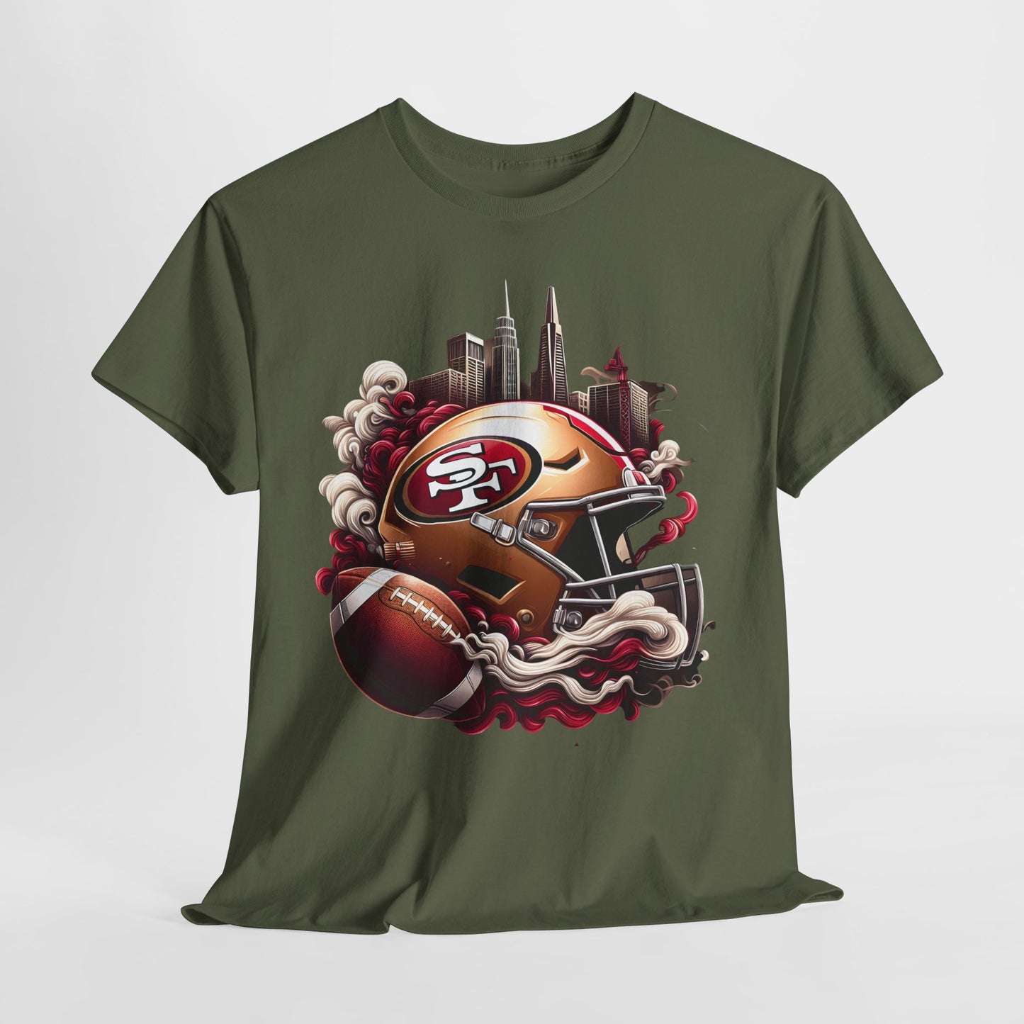 Sports 49ers Football Helmet #1 Unisex Heavy Cotton Tee