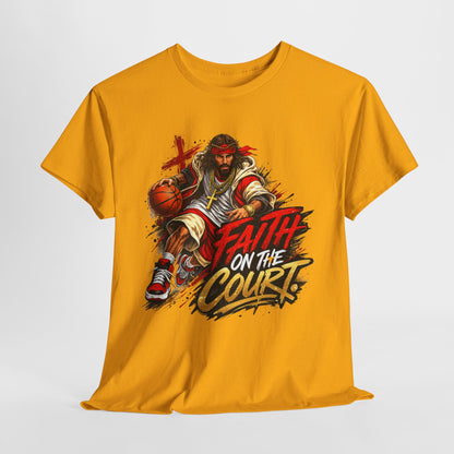 Basketball Faith on the Court Unisex Heavy Cotton Tee - 312tshirts 2