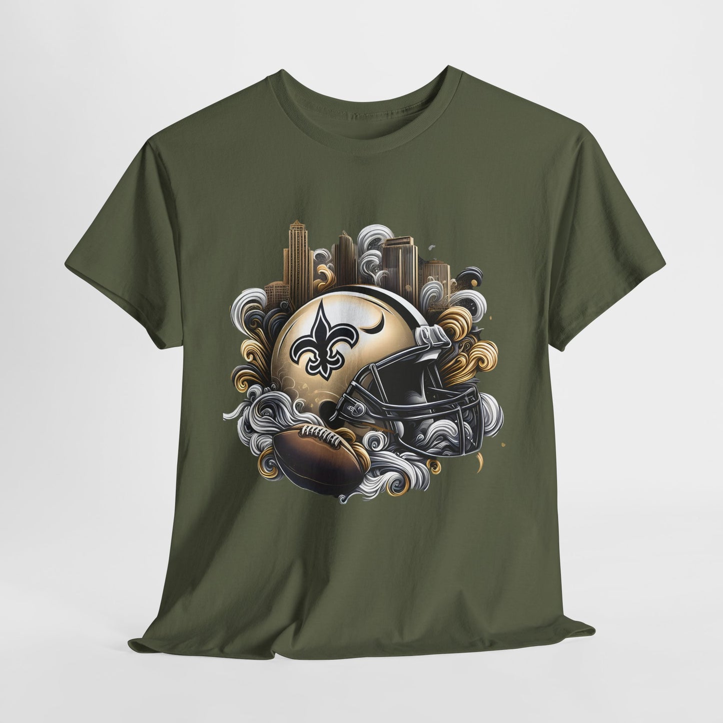 Sports Saints Football Helmet #1 Unisex Heavy Cotton Tee