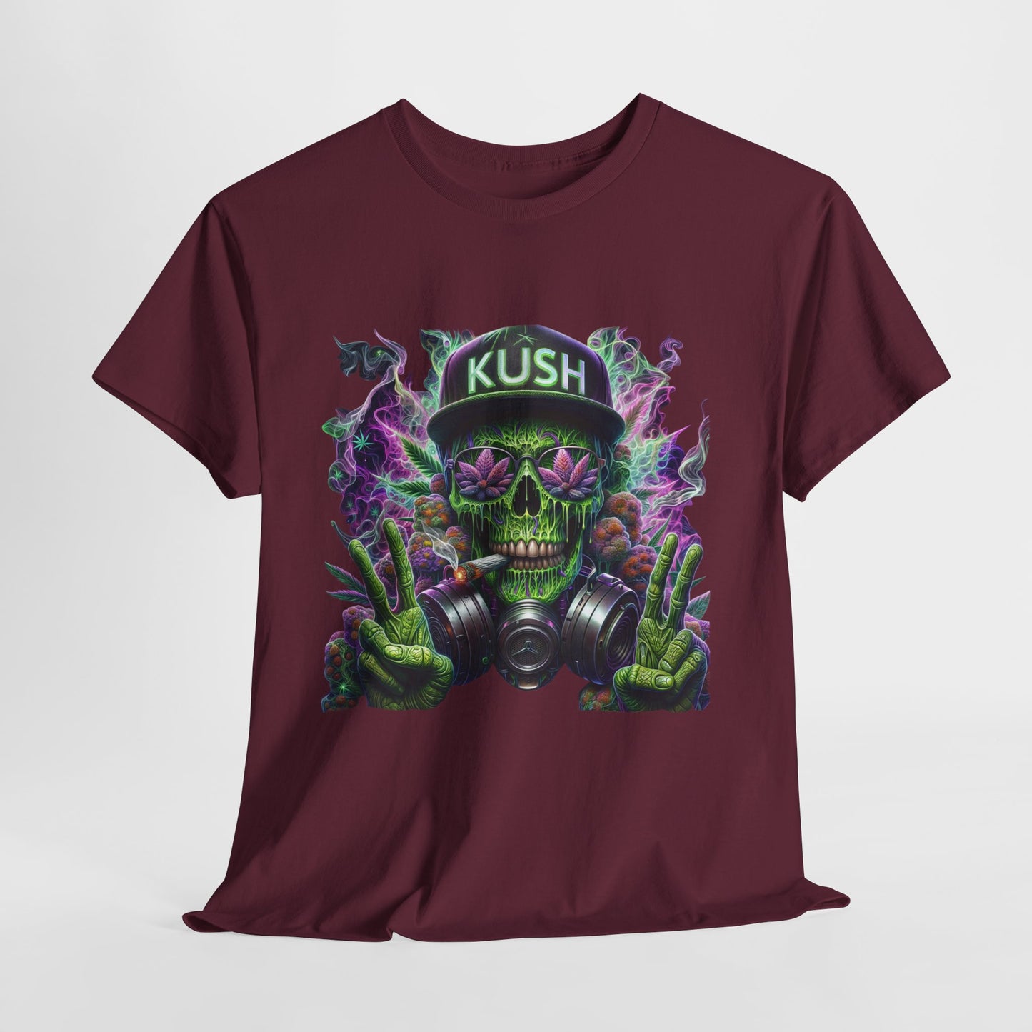 420 Kush Skull #1 Unisex Heavy Cotton Tee - 312tshirts 2