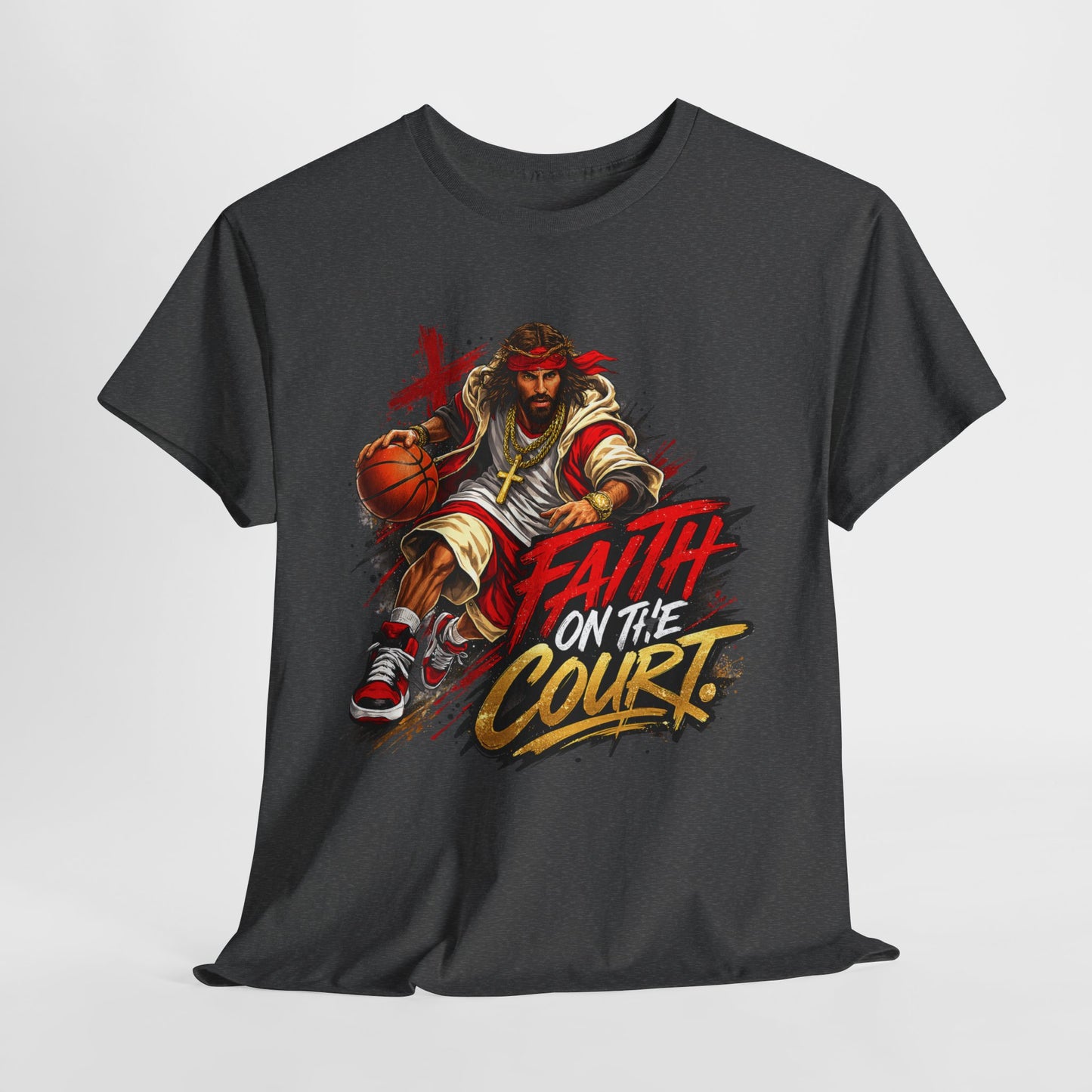 Basketball Faith on the Court Unisex Heavy Cotton Tee - 312tshirts 2