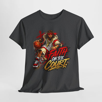 Basketball Faith on the Court Unisex Heavy Cotton Tee - 312tshirts 2