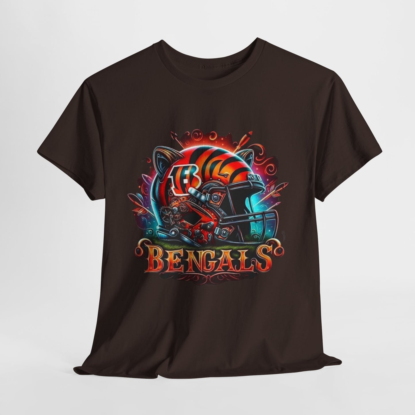 Sports Bengals Football Helmet #2 Unisex Heavy Cotton Tee