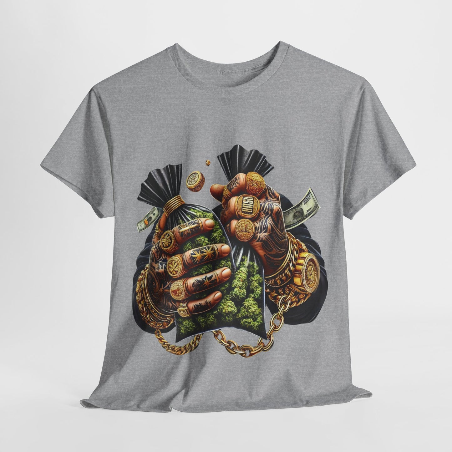 420 Two Hands #2 Weed Bags 1 Unisex Heavy Cotton Tee - 312tshirts 2