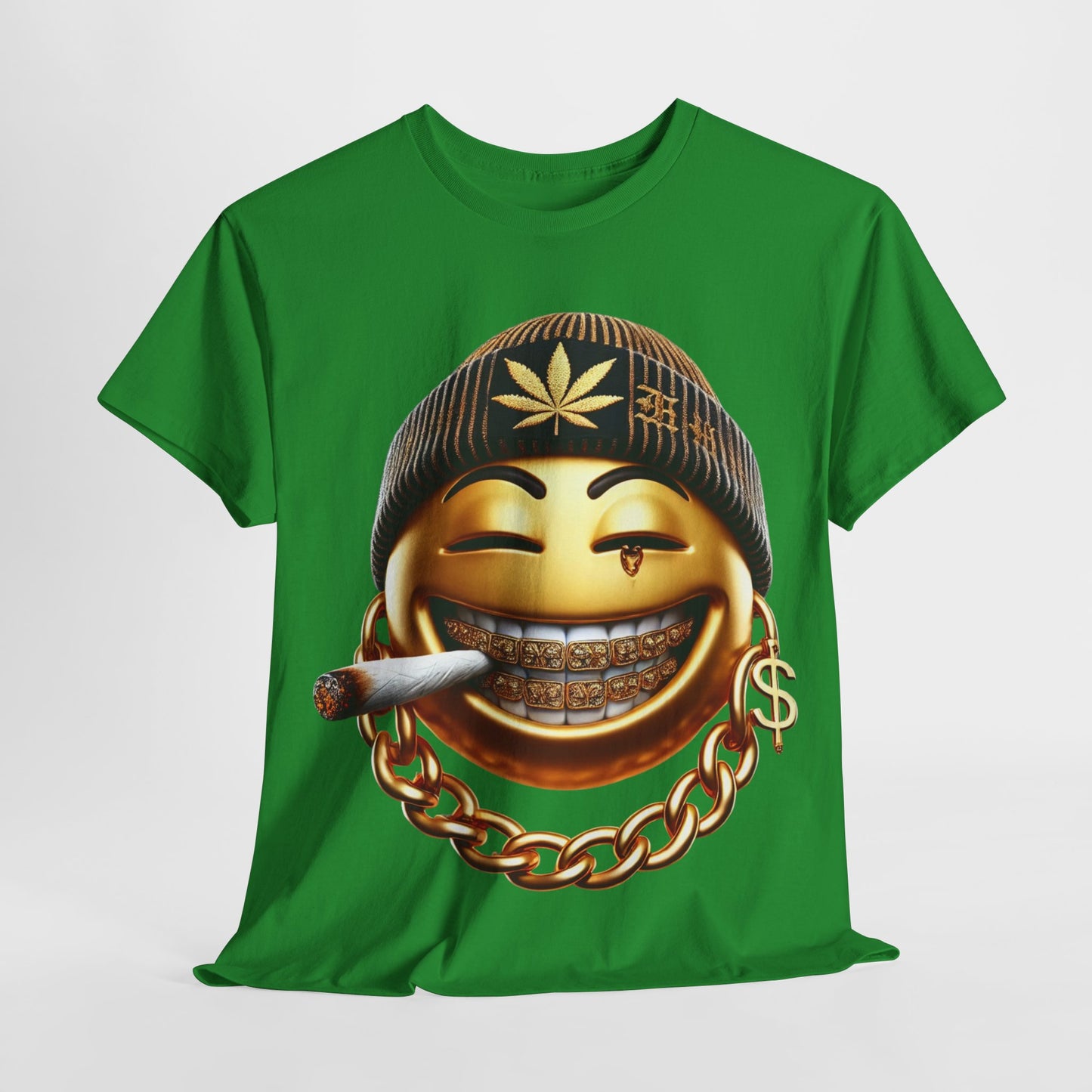 420 Gangster Smokey Gold Emoji #4 Unisex Heavy Cotton Tee - 312tshirts 2