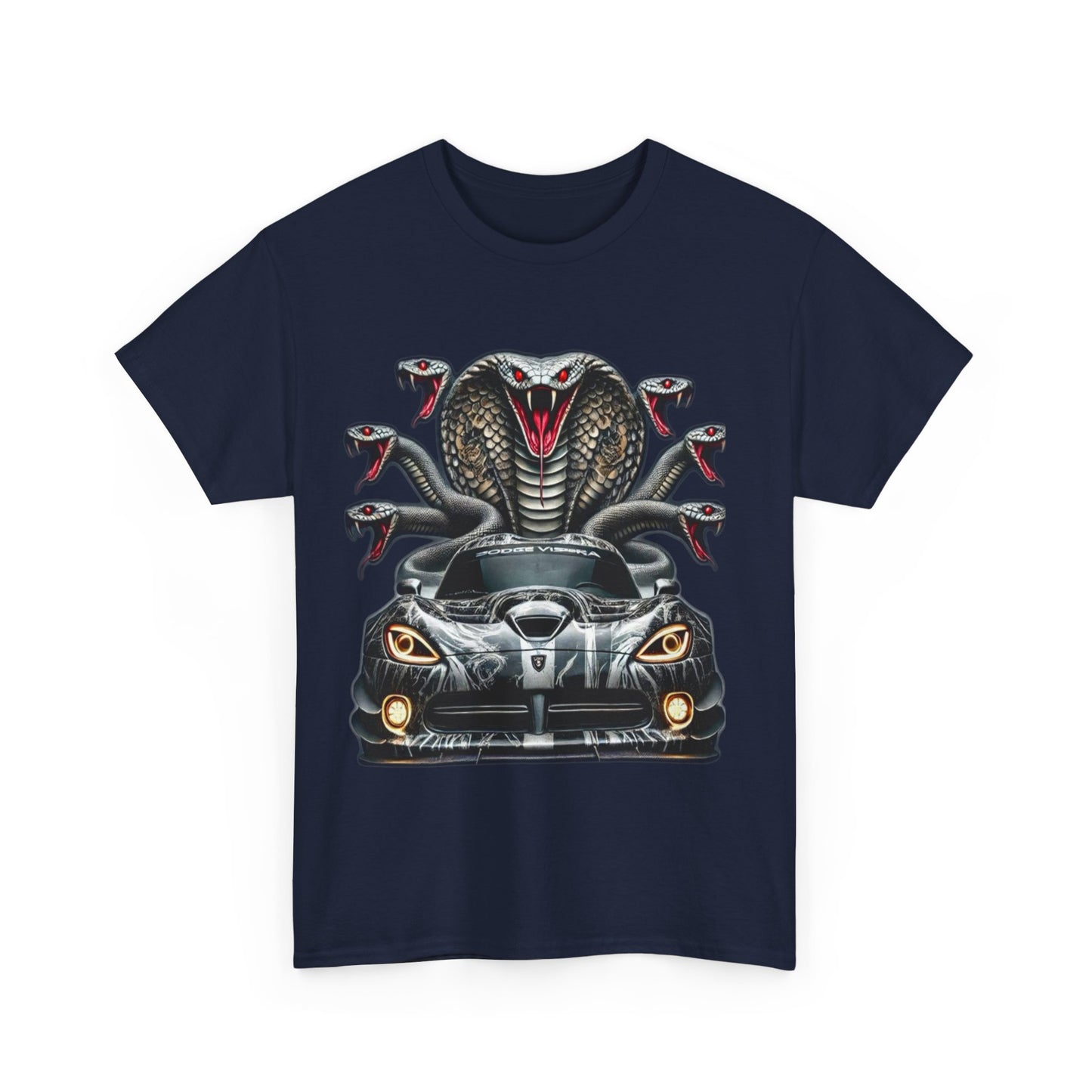 Cobra Snake & Sport Car Unisex Heavy Cotton Tee